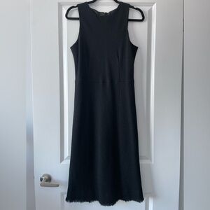 Theory Size 10 Wool Sleeveless Vaille Dress - Black